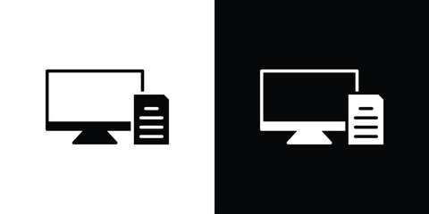 Blended learning icons. silhouette icons for ui designs