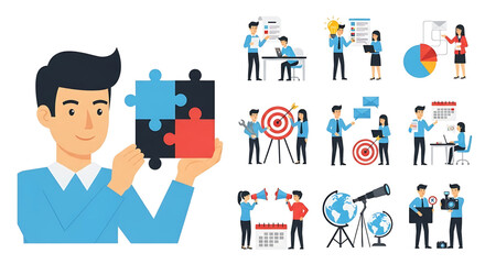 Creative concept vector illustrations showing design, art, and idea generation. Includes teamwork, brainstorming, and creative process elements for modern projects.