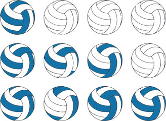 editable volleyball vector pack isolated balls grid design perfect for tshirt logo and branding