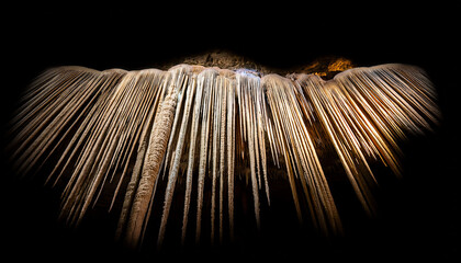 Isolated Stalactite Cave Formation