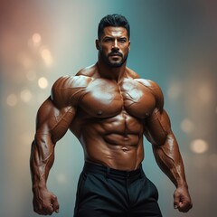 Muscular Latin Fitness Man Training