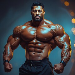 Muscular Latin Fitness Man Training