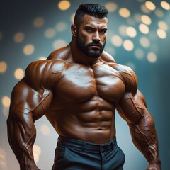 Muscular Latin Fitness Man Training