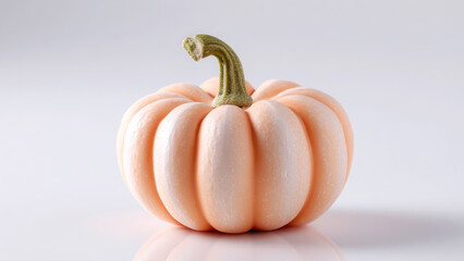 Unique pale pumpkin on a plain background, showcasing its smooth surface and elegant curves, perfect for autumn decorations and fall harvest