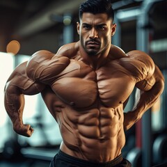 Muscular Latin Fitness Man Training