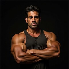 Muscular Latin Fitness Man Training