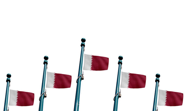 High-quality qatar national flag flags on poles against a clear sky culture, - Symbol of culture, heritage, and patriotism