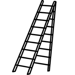 Scalable vector illustration of an a-frame ladder for design and construction projects silhouette Vector white background