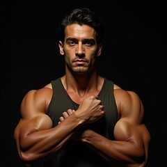 Muscular Latin Fitness Man Training