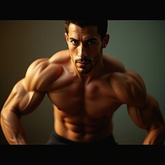 Muscular Latin Fitness Man Training