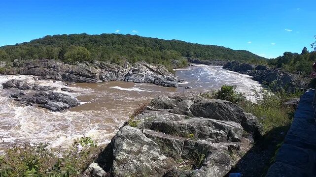 Great Falls video. Right-to-left pan of the waterfalls on the Potomac River between Maryland and Virginia.
Virginia side.
