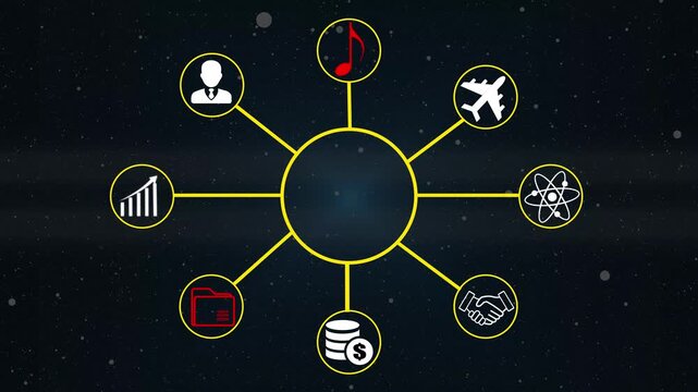 Business and Technology Network Concept | Enterprise Resource Planning, Corporate Company Management, and Internet Solutions 4K Video