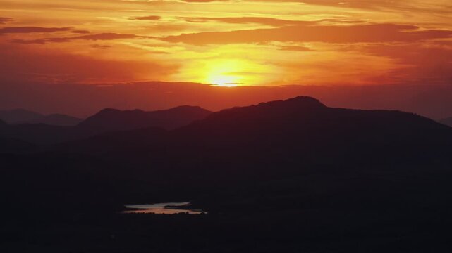 View of Wichita Mountains from Mt. Scott at Sunset in Oklahoma