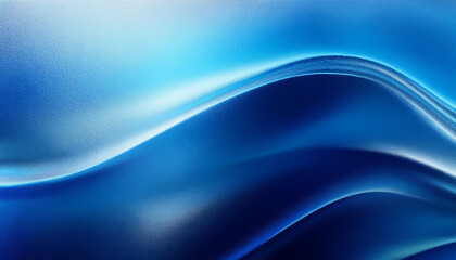 Naklejka premium Blue Wave Fractal Glass Gradient Blurred Background Abstract Transparent Glass Trendy Wallpaper Grainy Noise Texture