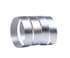 Silver ribbon curled into a spiral against a black background.