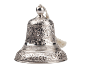 Ornate Silver Bell with Tassel