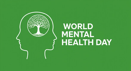 Inspiring mental wellness and growth with a tree of life inside a human head on World Mental Health Day
