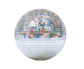 Sparkling disco ball isolated on a black background
