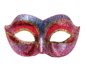 Glittering Venetian Mask on Black Background