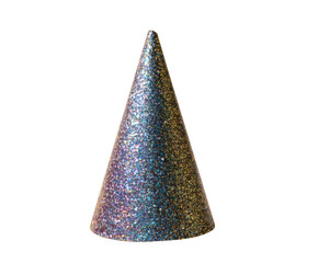 Glittery Cone on Black Background