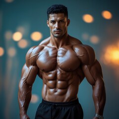 Muscular Latin Fitness Man Training