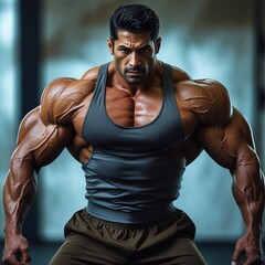 Muscular Latin Fitness Man Training