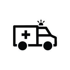 Emergency Medical Vehicle with Siren Light on Top, Representing Urgent Healthcare Response Services