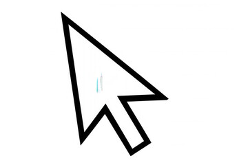 Computer mouse pointer showing cursor arrow on transparent background for navigating digital interface
