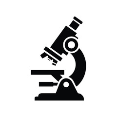 Silhouette of a laboratory microscope used for scientific research and biological analysis in a professional setting