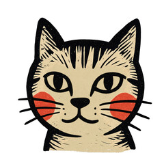Obraz premium PNG Vintage cat illustration design.