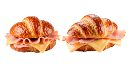 two croissants on a white background