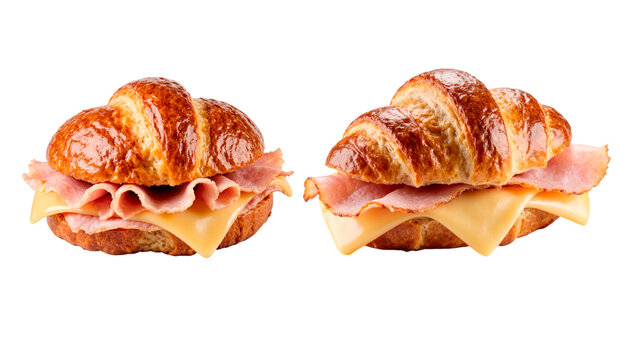 two croissants on a white background - Powered by Adobe
