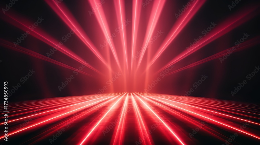 Wall mural red and black background with red lights. the lights are arranged in a way that they look like they 