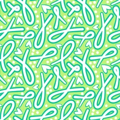 Breast cancer month seamless pink ribbon day mammogram pattern for medical accessories and medicine textiles