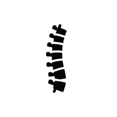 Simplified silhouette of a human spine showing vertebrae in a vertical arrangement on a plain