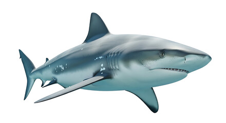 Obraz premium Gray shark swimming with mouth slightly open marine life