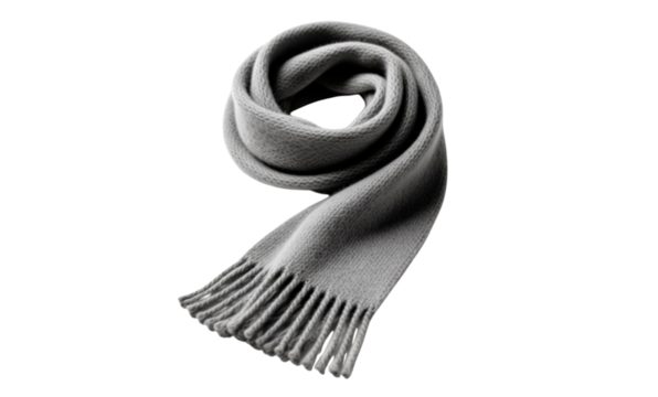 gray wool scarf isolated on white background