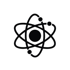 Stylized Atomic Structure with Electron Orbits and Nucleus Representation in a Minimalist Design