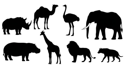 Fototapeta premium set of animals silhouettes