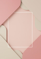 Paper cut art layered design background with pastel colored paper shapes  