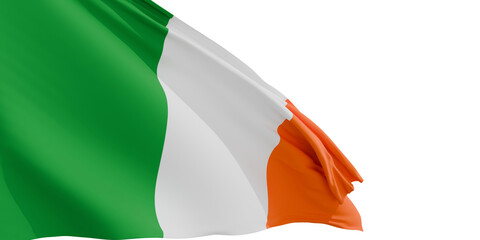 ireland flag flying, transparent background