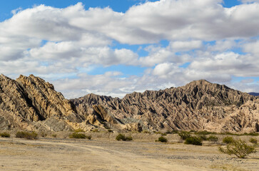 Jagged Peaks of Quebrada de las Flechas near Cafayate, Salta, Argentina.