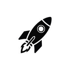 Stylized Rocket Representing Space Exploration and Innovation in a Minimalist Design