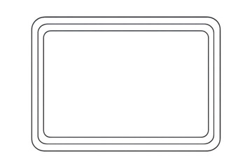 Naklejka premium Minimalist triple line rounded frame isolated on transparent, clean design