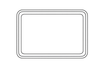 Fototapeta premium Sleek chrome rounded rectangular frame isolated on transparent background.