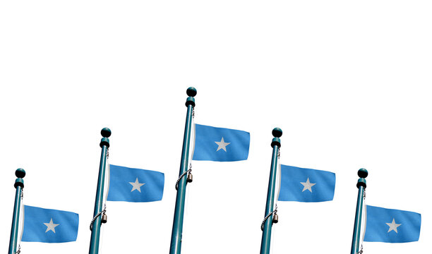 High-quality somalia national flag flags on poles against a clear sky culture, - Symbol of culture, heritage, and patriotism