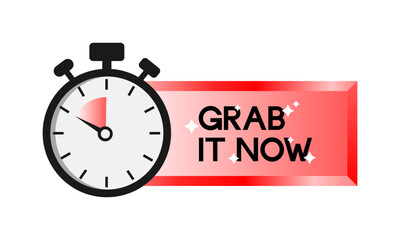 Limited offer. Sale countdown badge. Limited time only discount promotion. Vector illustration	
