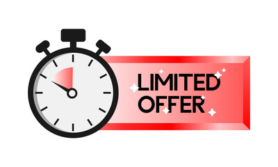 Limited offer. Sale countdown badges set. Limited time only discount promotions. Vector illustrations set	
