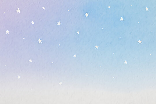 Watercolor starry sky background with a pastel gradient