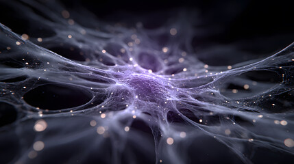 Abstract Synapse Web with Glowing Particle for Science Fiction and Technology Network Background